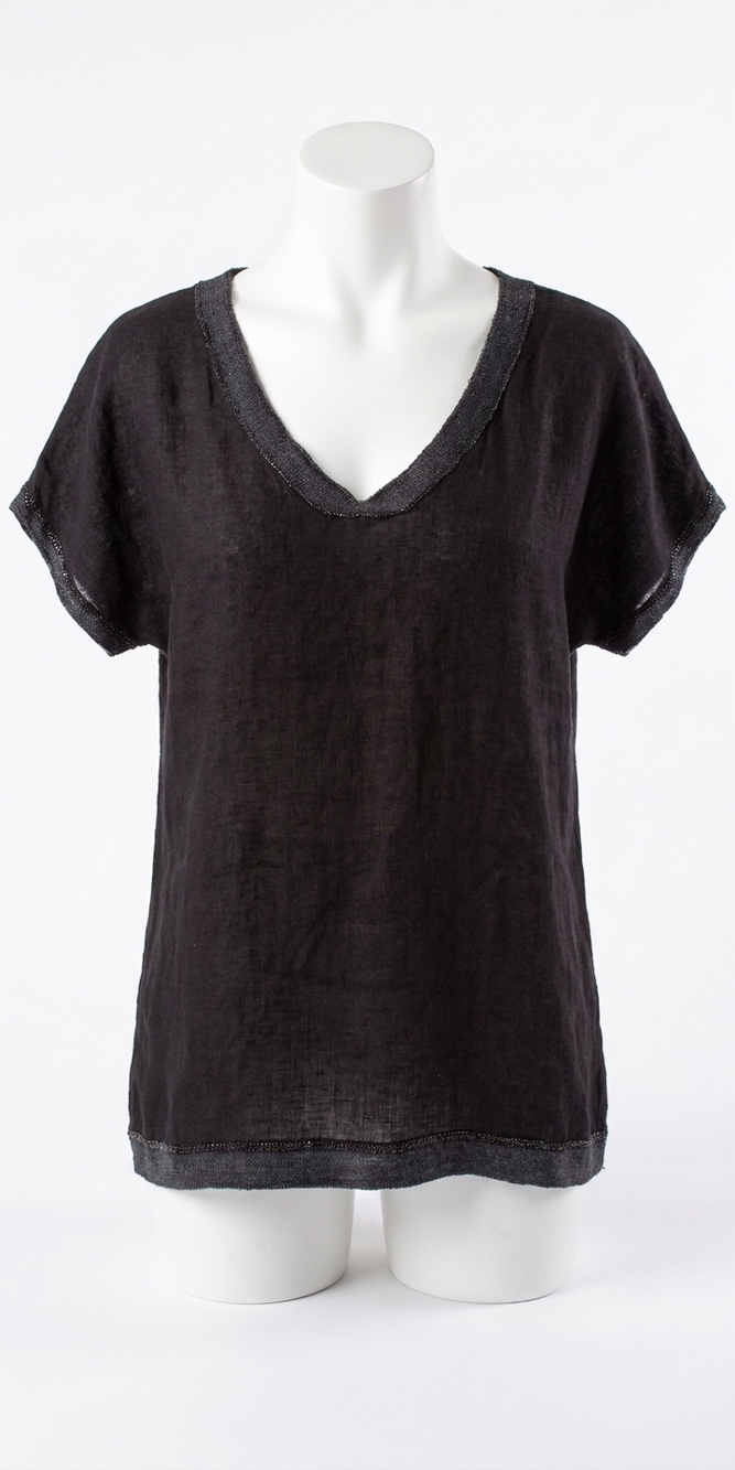NEW GIGI MODA nico linen top in black